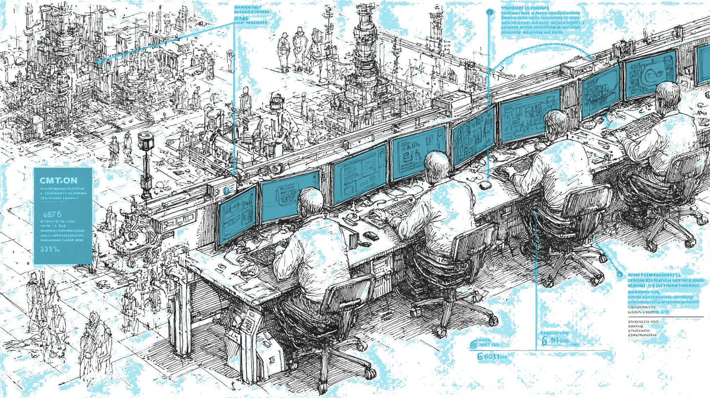 A comparison testing laboratory with five parallel stations processing the same suspicious photo through different detection tools