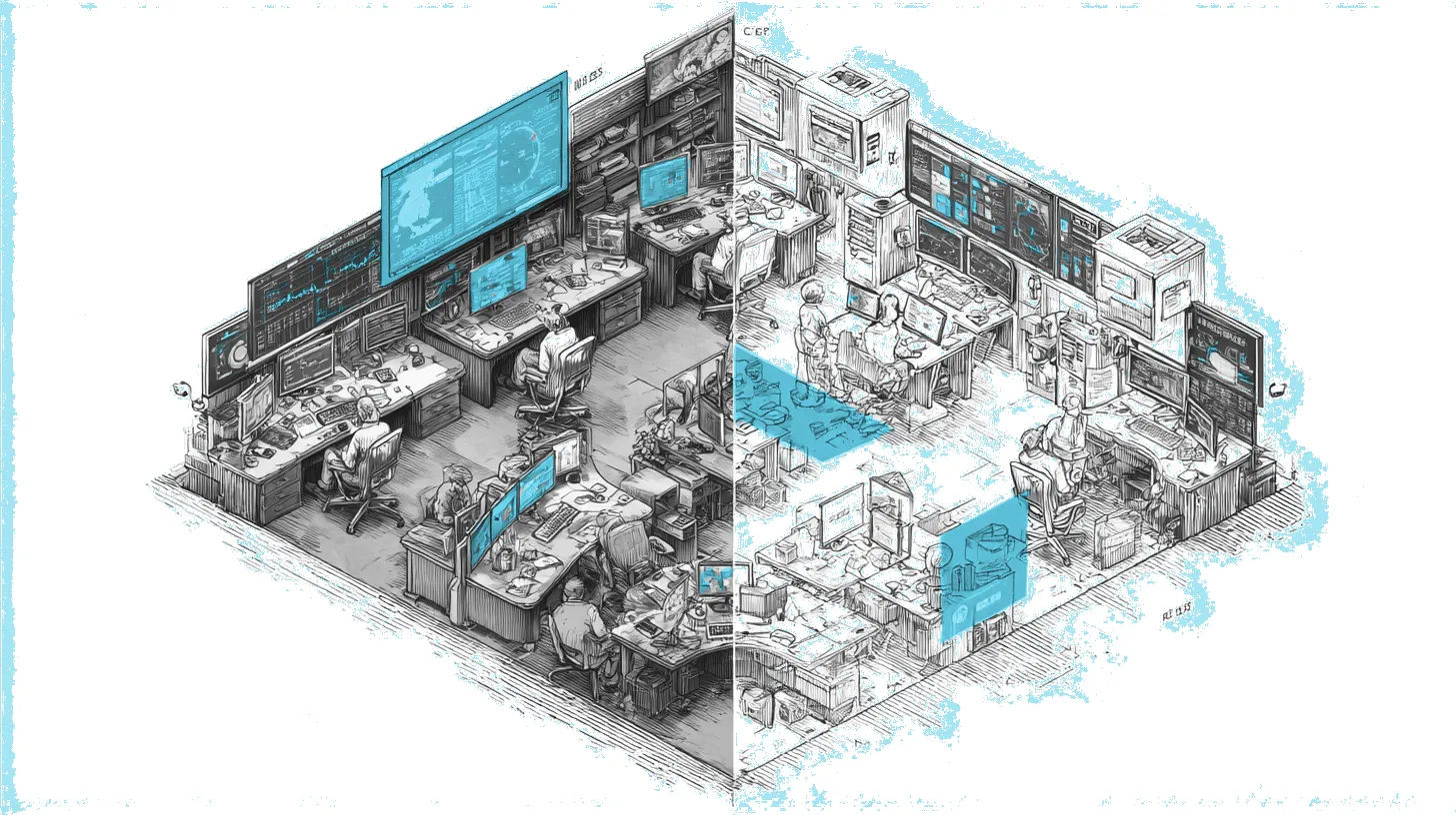 A head-to-head comparison arena with media forensics on one side and traditional fraud scoring on the other