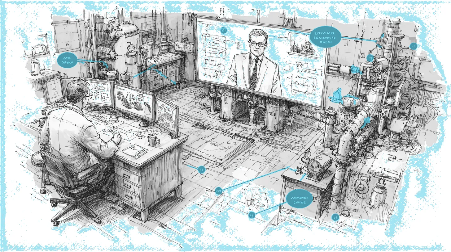 A split testing laboratory with two analysis pipelines processing identical insurance claim files simultaneously